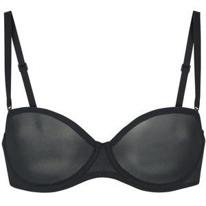 SKIMS Ultra Fine Mesh Strapless Bra 32DDD Onyx